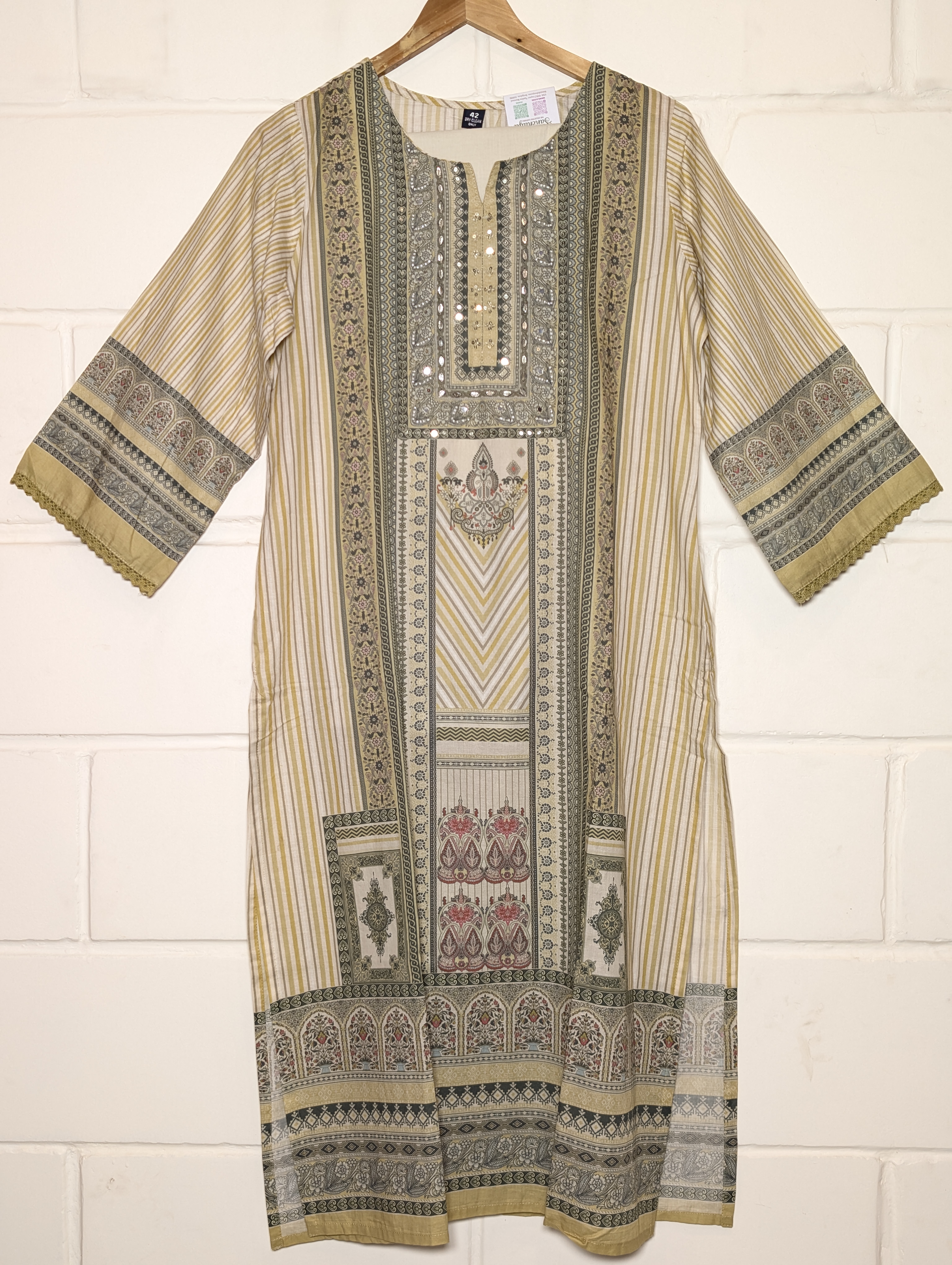Printed Cotton Kurta Set with Intricate Mughal-Inspired Design - Image 1